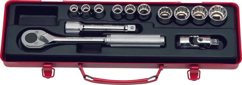 1/2-Inch Drive 13-Piece Metric 12-Point Socket Set (10–24 Mm) 1