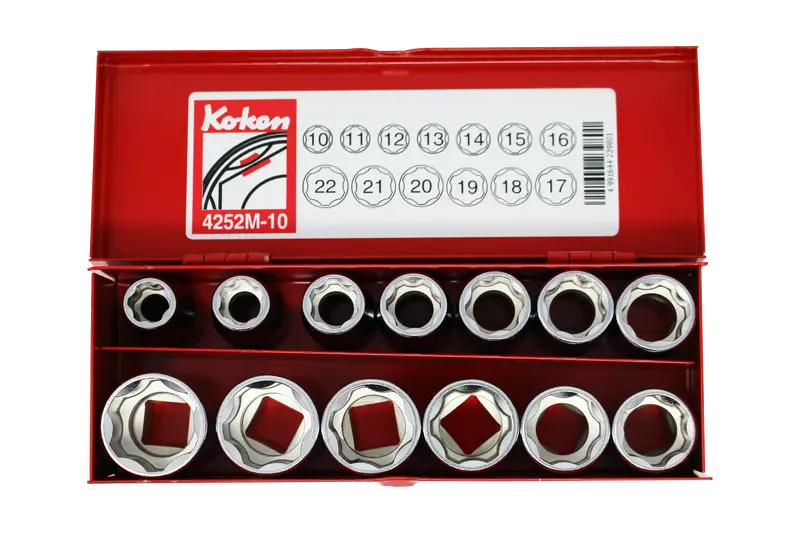 1/2-Inch Drive 13-Piece Surface Drive 6-Point Metric Socket Set (10–22 Mm) 1