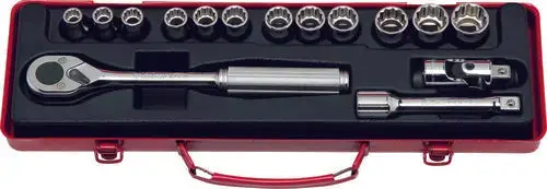 1/2-Inch Drive 15-Piece Metric 12-Point Socket Set (10–22 Mm) 1