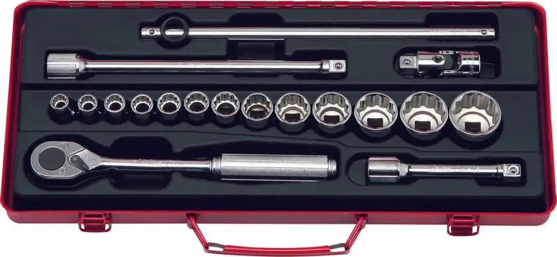 1/2-Inch Drive 18-Piece Metric 12-Point Socket Set (10–32 Mm) 1
