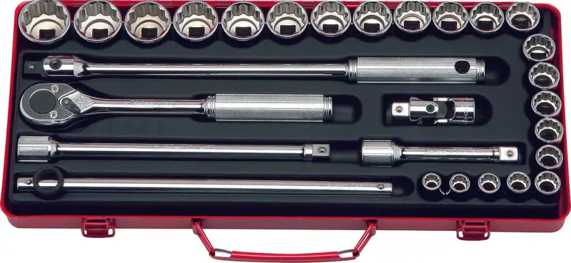 1/2-Inch Drive 19-Piece Sae 12-Point Socket Set (3/8–1¼ In) 1