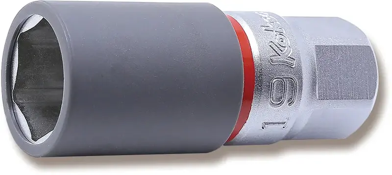 1/2-Inch Drive 19Mm Extra-Thin Wheel Nut Socket — 65Mm With Color-Coded Protective Sleeve 1
