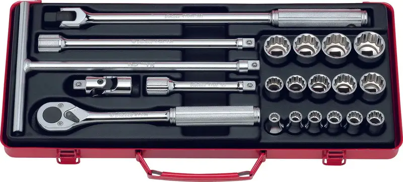 1/2-Inch Drive 21-Piece Metric 12-Point Socket Set (8–27 Mm) 1