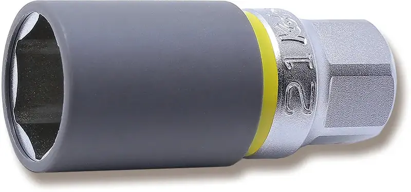 1/2-Inch Drive 21Mm Extra-Thin Wheel Nut Socket – 65Mm Length With Color-Coded Protective Sleeve 1
