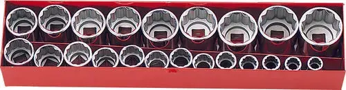 1/2-Inch Drive 22-Piece Metric 12-Point Socket Set (10–32 Mm) 1