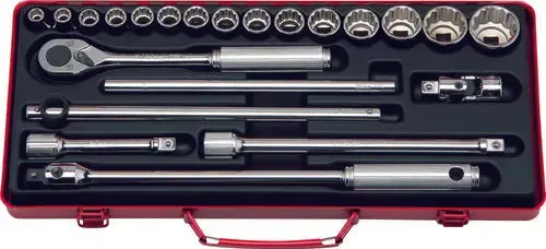 1/2-Inch Drive 22-Piece Metric 12-Point Socket Set (9–32 Mm) 1