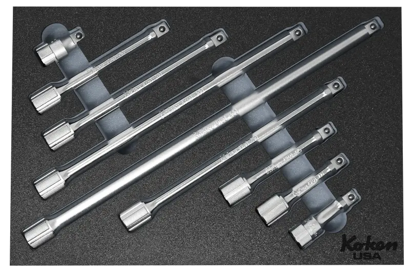 1/2-Inch Drive Wobble-Style Extension Bar Set – 9-Piece In Foam Case 1