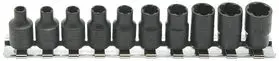 1/4" Drive Extended Nut Twister Socket Set – 4–10Mm, 10-Piece 1