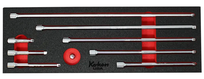 1/4" Drive Extension Bar Set – 9-Piece Foam-Packaged 1