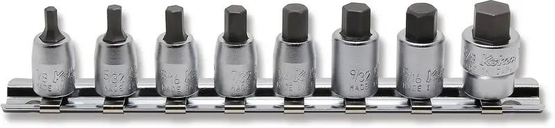 1/4" Drive Hex Bit Socket Set – 1/8" To 3/8", 25Mm Length, 8-Piece 1