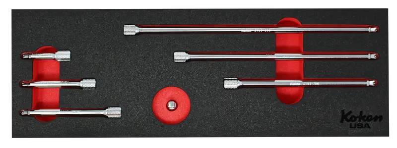 1/4" Drive Wobble-Fix Extension Bar Set – 7-Piece Foam-Packaged 1
