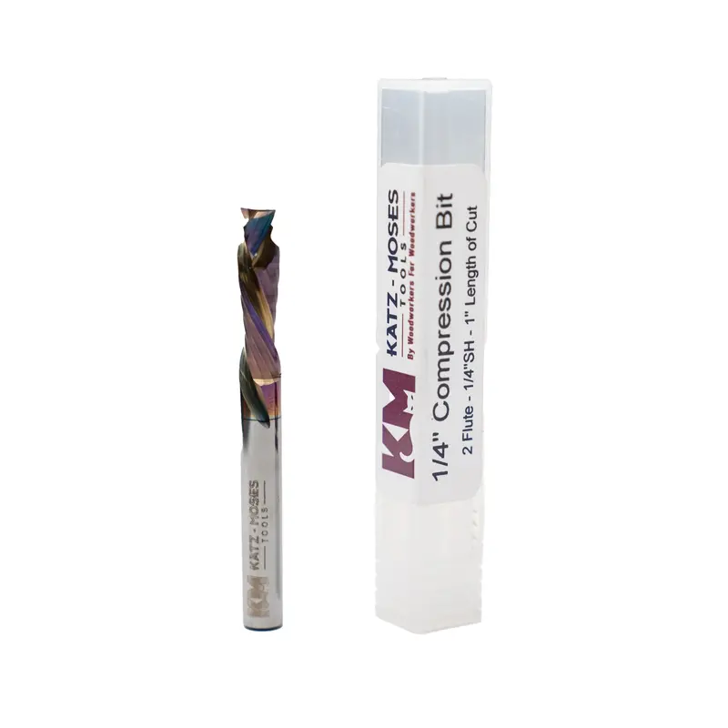 1/4" Standard-Flute Spiral Compression Router Bit – Astrahp Coated 1