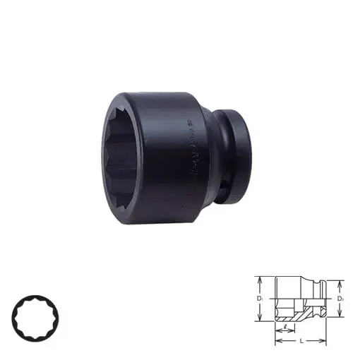 1-Inch Drive 12-Point Impact Socket – 24Mm Size 1