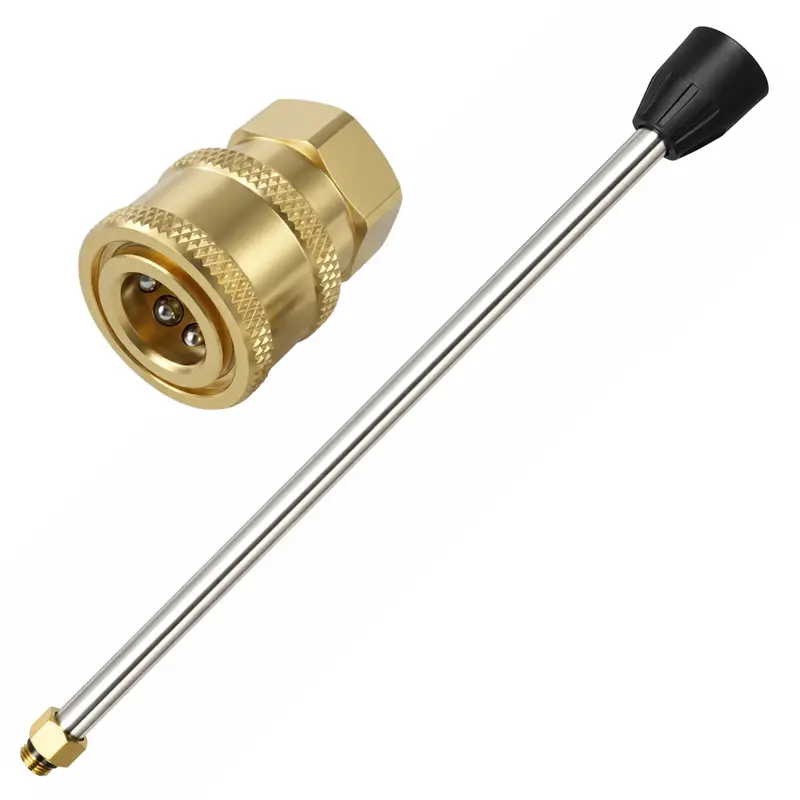 10-Inch Telescoping Pressure Washer Extension Wand | Lightweight Aluminum Rod With 1/4" Quick-Connect Interface For Elevated Cleaning 1