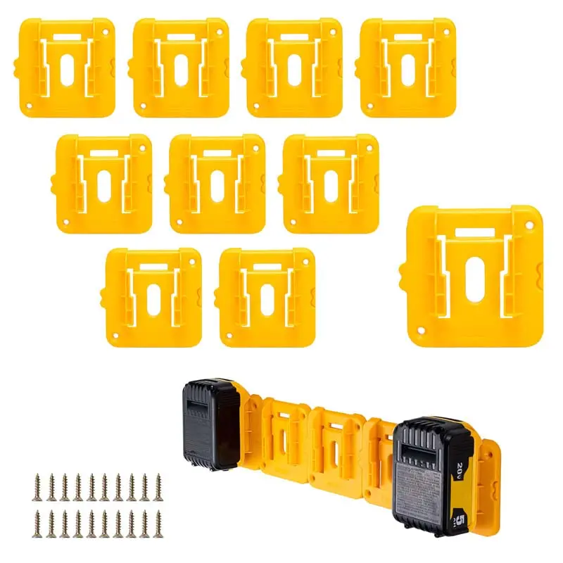 10-Pack Enhanced Dewalt 20V/60V Battery Storage Holders – Adjustable Tool Battery Dock Rack 1