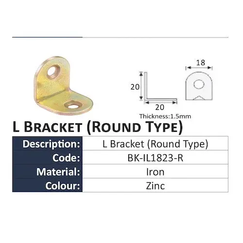 10-Pack Yellow Zinc-Coated L-Brackets – 2×2×18×1.5 Mm 1