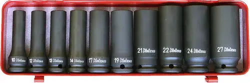 10-Piece Deep Impact Socket Kit – 1/2" Drive, Metric 10–27Mm 1