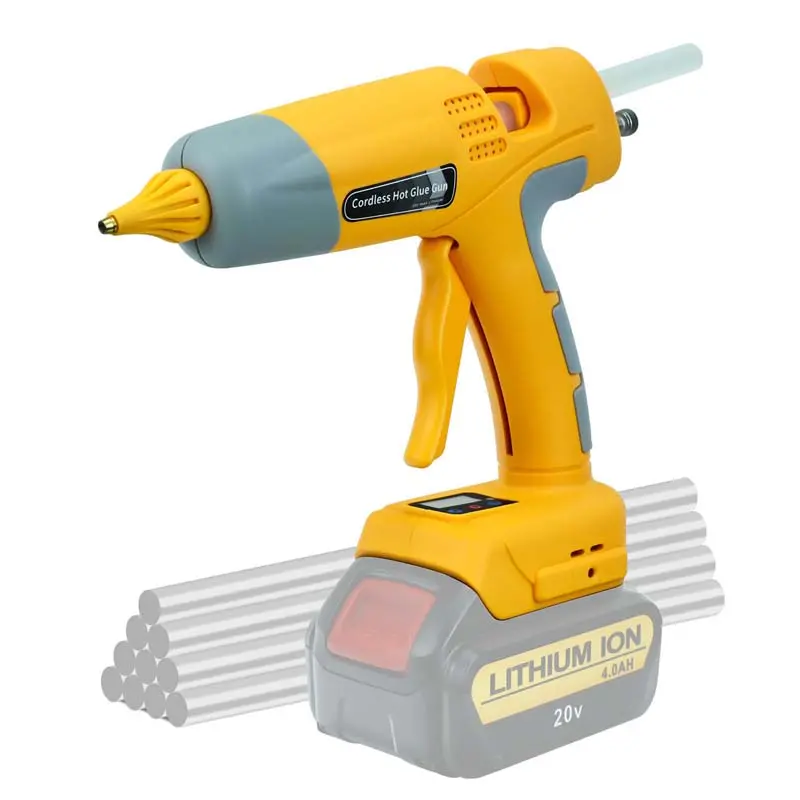 100W Cordless Hot Melt Glue Gun With Lcd Display – Dewalt 18V/20V Max Compatible, Includes 10 Glue Sticks 1