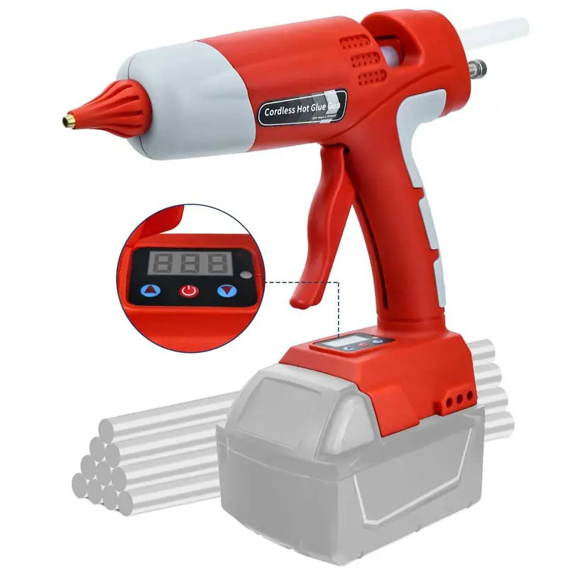 100W Cordless Hot Melt Glue Gun With Lcd Display – Milwaukee M18 Battery Powered, Includes 10 Glue Sticks 1