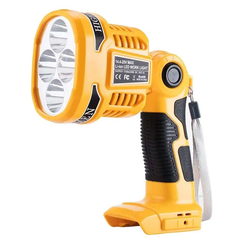 1120Lm 12W Portable Led Work Light For Dewalt 20V Max Batteries – Flexible Pivot Design & Usb Charging 1