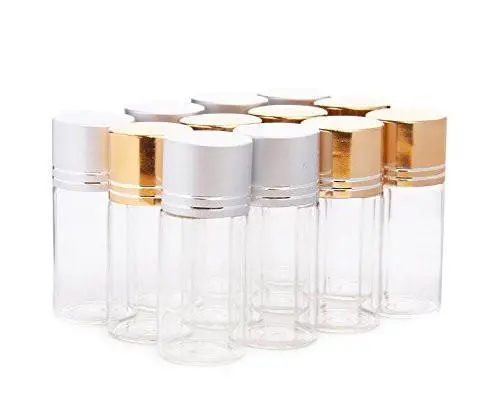 12-Piece Set Of 10Ml Clear Glass Sample Vials With Metallic Caps – Ideal For Cosmetics & Essential Oils 1