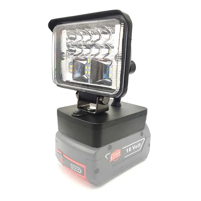 1200Lm 18W Led Jobsite Light For Bosch 18V Bat Batteries – High-Output Floodlight With Articulating Head 1