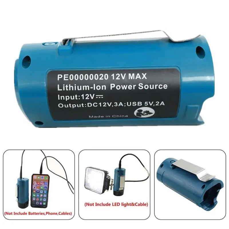 12V Portable Power Adapter For Makita Bl1013 (10.8V/12V) Batteries – Usb Charging For Outdoor Gear 1