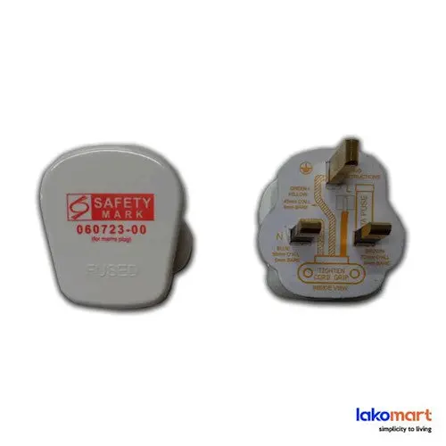 13A Three-Pin Electrical Plug With Safety Label Sticker (Sisir Brand) 1