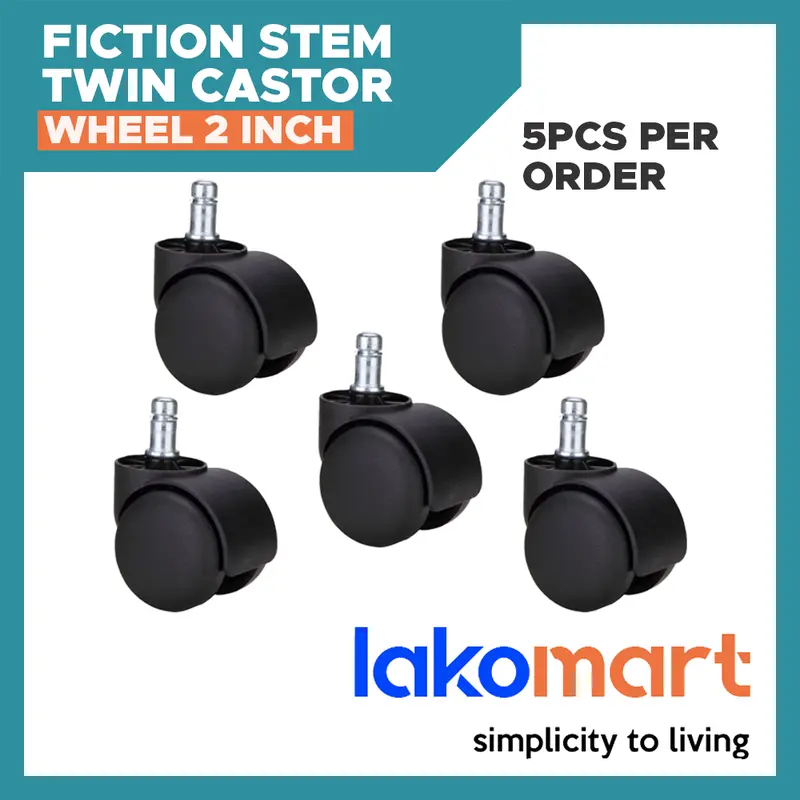 2-Inch Twin-Castor Replacement Wheel For Ikea & Gaming Chairs – 5-Pack 1
