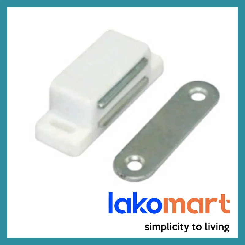 2-Pack Plastic Cabinet Magnet Catches – Quiet, Secure Furniture Closure System 1