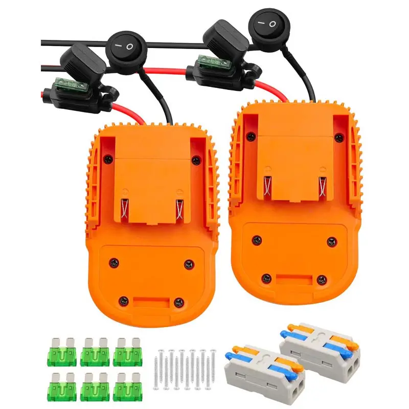 2-Pack Upgraded Aeg/Ridgid 18V Power Wheels Adapters – Switch-Fused Conversion Kits For Rc Cars & Educational Robotics 1