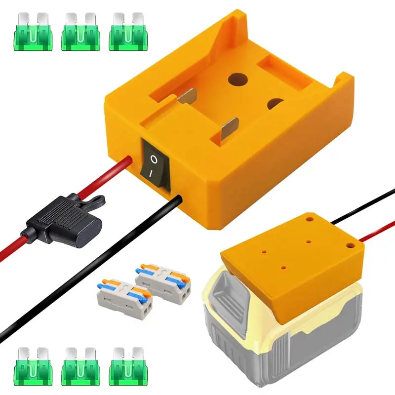 2-Pack Upgraded Dewalt 20V Power Wheels Adapters – Dual-Safety Switch & Fuse, Designed For Robotics & Ride-On Mods 1