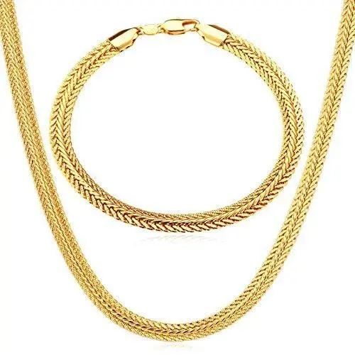 24K Gold & Rhodium Plated Brass Chain Necklace For Men 1