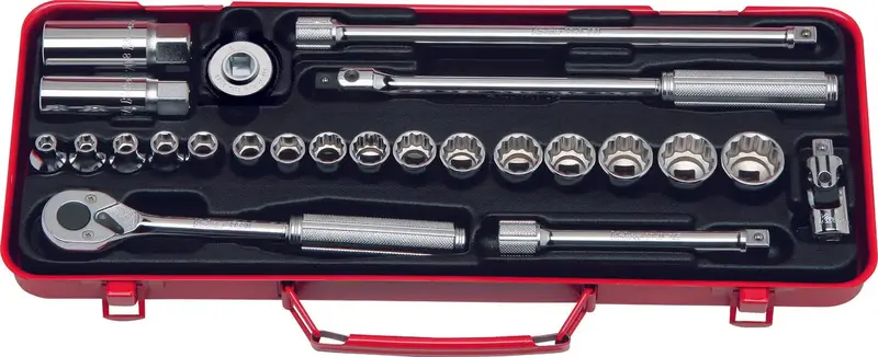 25-Piece Automotive Socket Set For 3/8" Drive – 6-Point And 12-Point Configurations 1