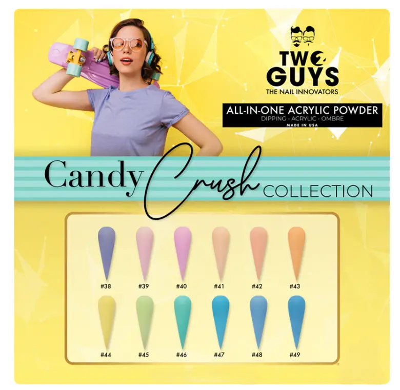 2Guys Candy Crush Acrylic Powder Set: 12 Pastel Shades (38–49) 1