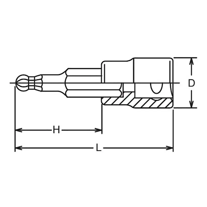 3/8" Square Drive Bit Socket – 10Mm Ball-Point Hex, 100Mm 1
