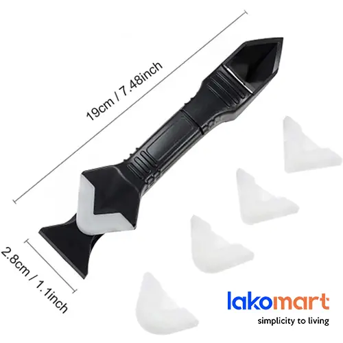 3-In-1 Silicone Caulking Tool – Trowel, Scraper & Sealant Remover With Stainless Steel Blade 1