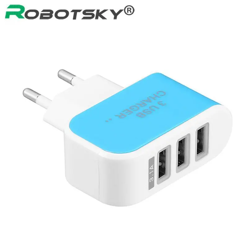3-Port Smart Usb Travel Charger – Universal Eu Plug For Iphone, Samsung, Huawei, Tablets & Pcs 1