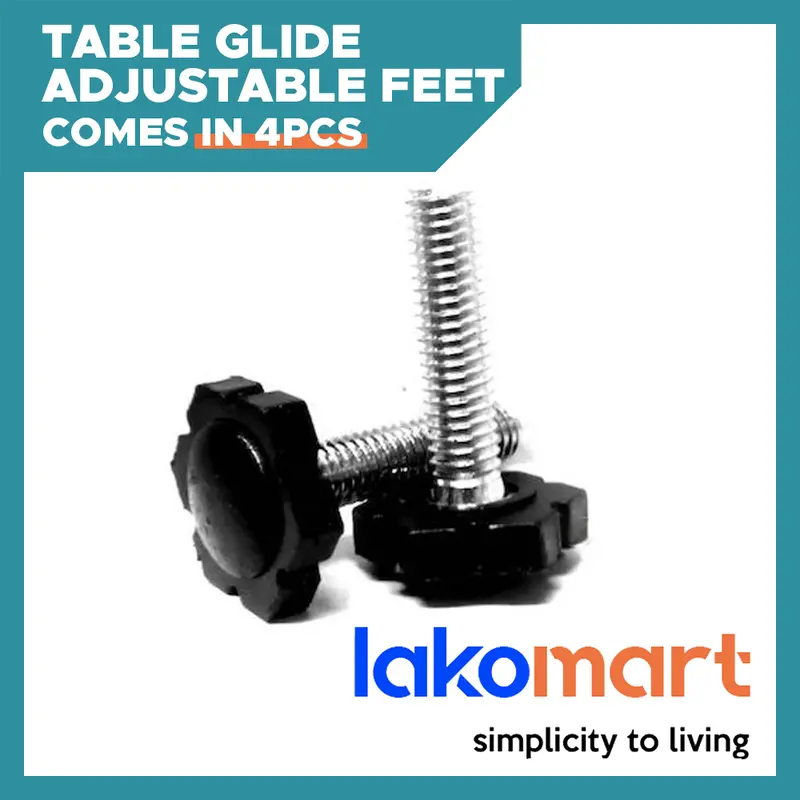4-Pack Furniture Leveling Feet – M6 × 24 Mm Adjustable Table Glides With Rubber Tread [Lm] 1