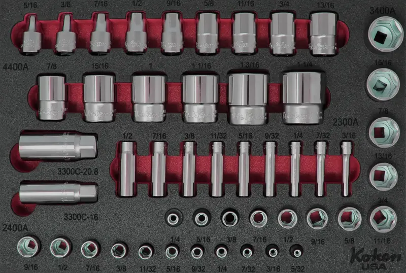 49-Piece Multi-Drive Socket Set – 1/4", 3/8", And 1/2" Sae, Foam Organized 1