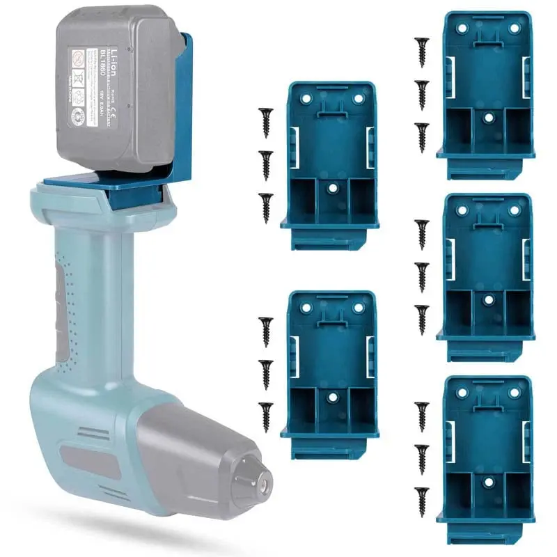 5-Pack 2-In-1 Mounts For Makita 14.4V/18V Batteries & Cordless Tools – Space-Saving Storage 1