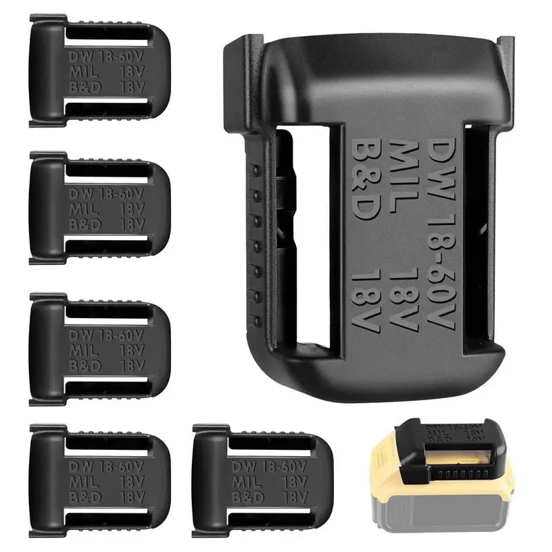 5-Pack 3-In-1 Battery & Tool Holders For Dewalt, Milwaukee & Black+Decker (18V–60V) – Shelf Rack System 1
