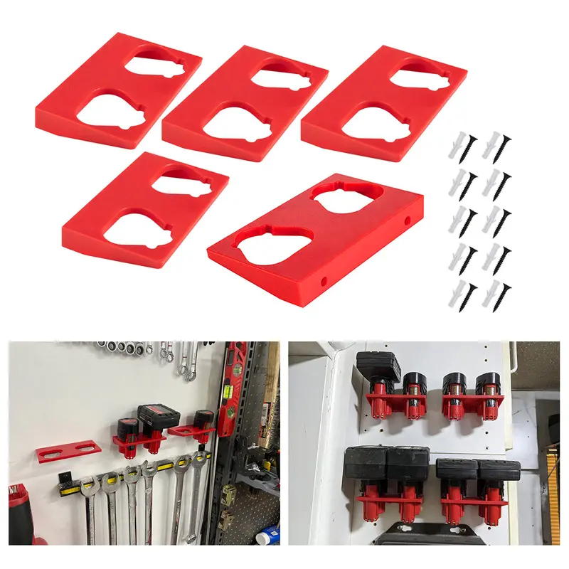 5-Pack Milwaukee M12 12V Battery Storage Holders – Compatible With 48-11-2401 & 48-11-2420 Models 1