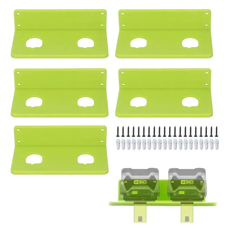 5-Pack Ryobi One+ Battery Organizers For 12V, 14.4V & 18V Batteries – Shelf Rack & Wall Dock Mounts 1