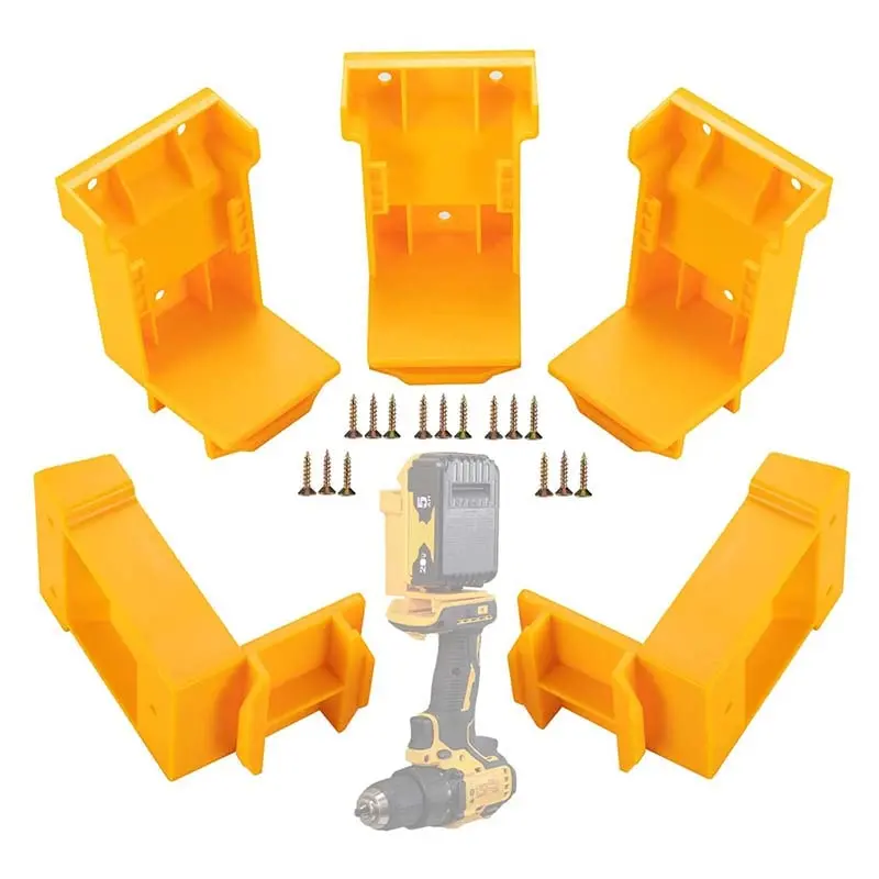 5-Pack Universal Cordless Tool & Battery Mounts For Dewalt/Milwaukee 18V Li-Ion Systems 1