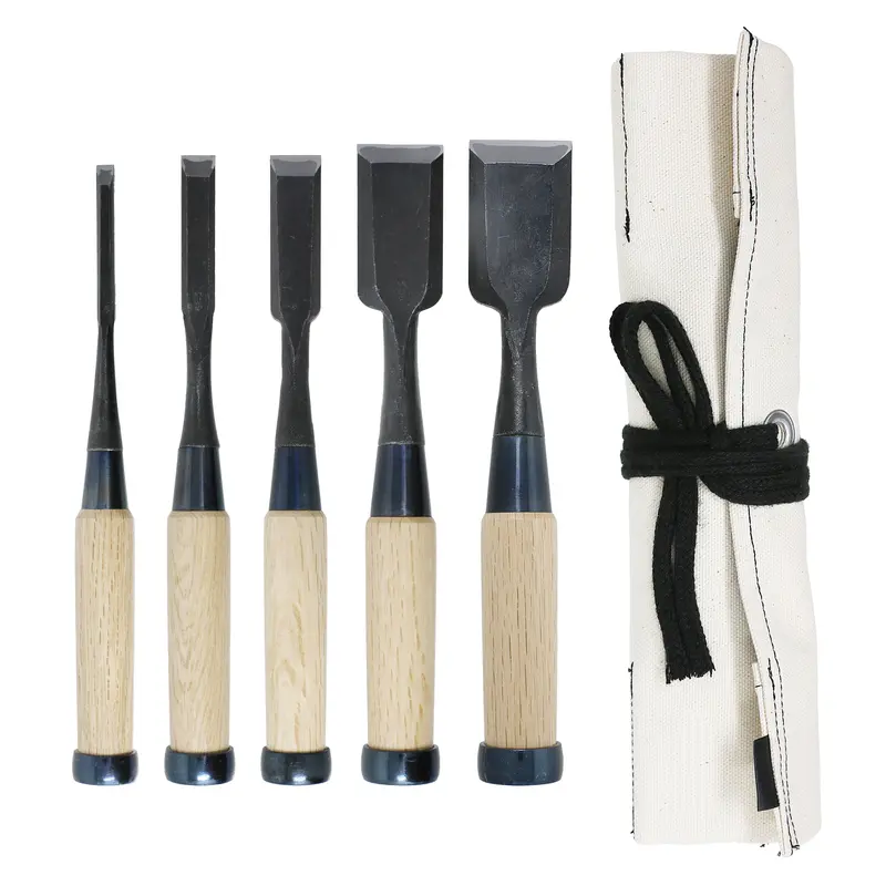 5-Piece Oire Nomi Chisel Set – White Paper Steel #2 With Custom Roll 1