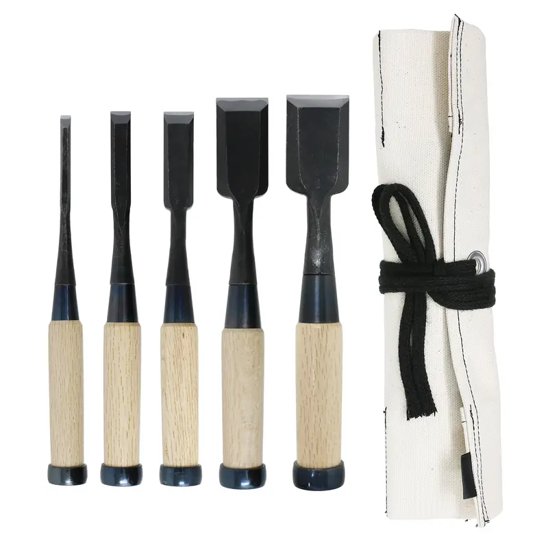 5-Piece Oire Nomi Chisel Set (Yellow #2) With Protective Canvas Roll 1