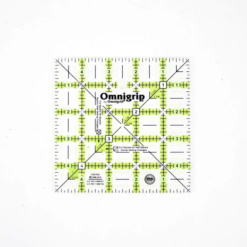 5×5 Inch Non-Slip Acrylic Quilting Ruler 1