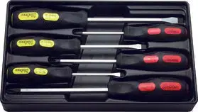 6-Piece Through-Blade Screwdriver Set: Phillips (Ph1–Ph3) & Flat Head (Sl5–Sl8) In Durable Abs Tray 1