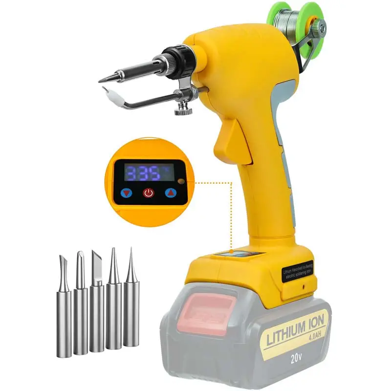 75W Cordless Soldering Iron Kit For Dewalt 20V Max Batteries – Lcd Display, 0.04" Solder Wire & 5 Swappable Tips 1